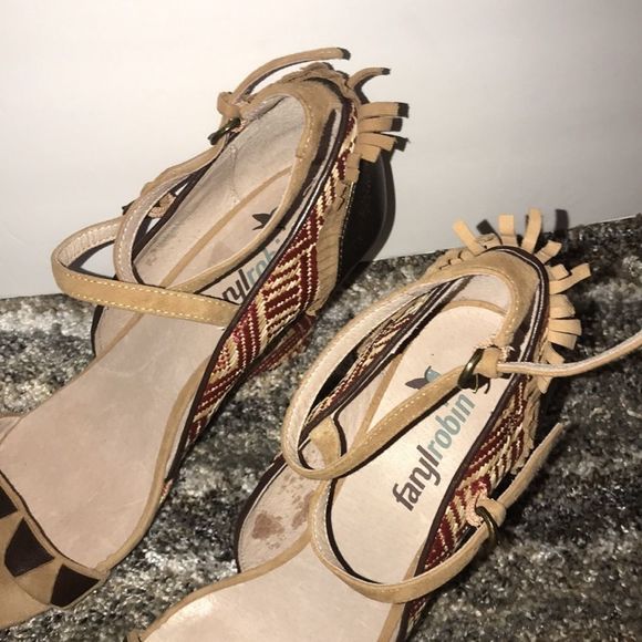 Anthropologie FARYL ROBIN Wedges size 7.5 - Picture 4 of 9